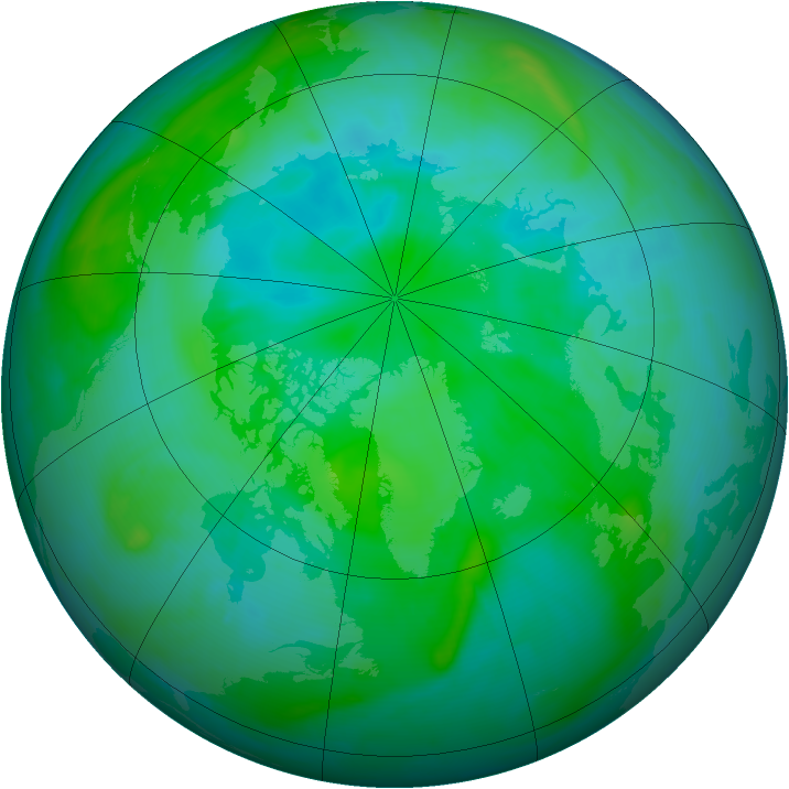 Arctic ozone map for 22 August 2008